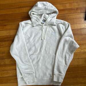 Nike White Embroidered Swoosh Hoodie - Minimalist Streetwear